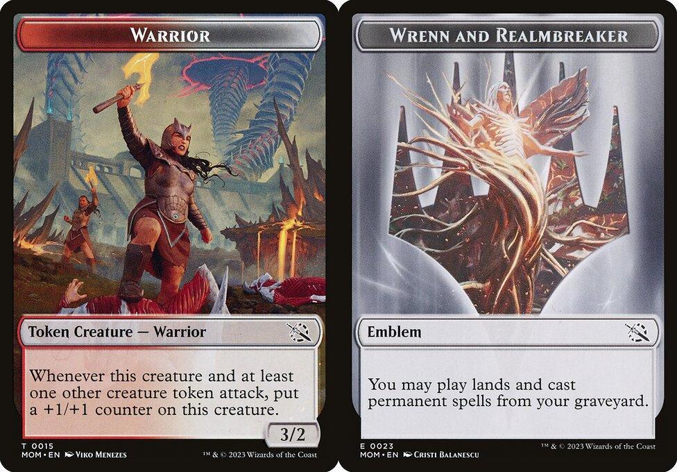 Warrior (0015) // Wrenn and Realmbreaker (0023) Double-Sided Token (TMOM) - Foil