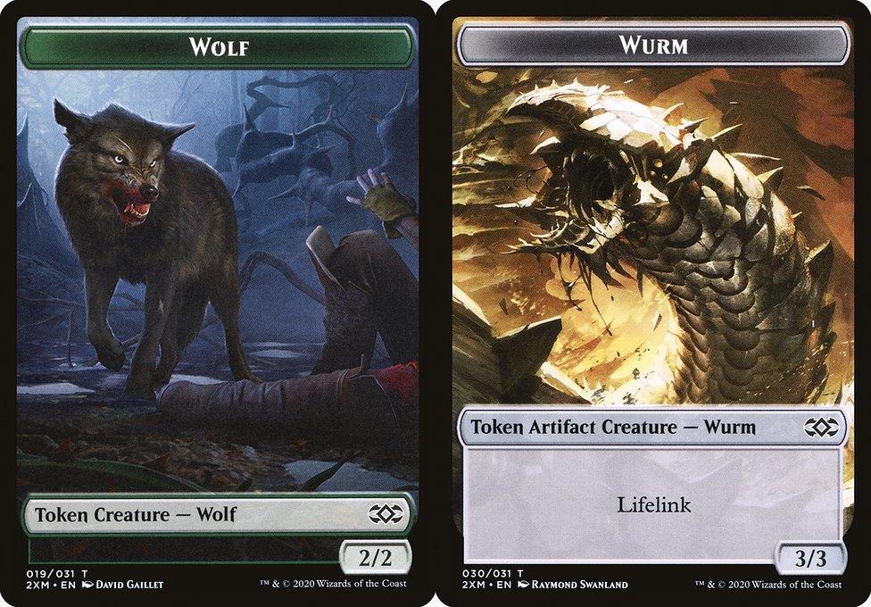 Wolf (019) // Wurm (030) Double-Sided Token (T2XM) - Foil