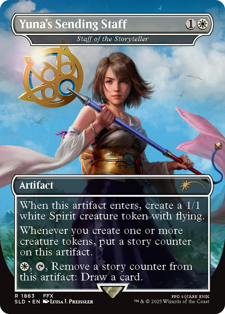 Yuna's Sending Staff [Staff of the Storyteller] (1863) (Borderless) (SLD) - Foil